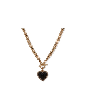 Collier Anne Klein Heart Pendant Jet   | RHY-9369848